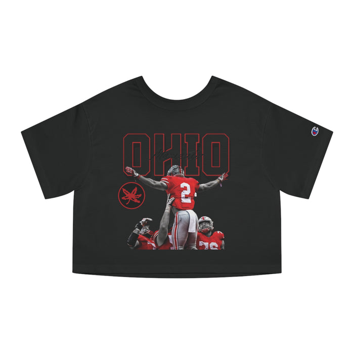 Ohio Buckeyes Women's Cropped T-Shirt - Memento Mori Clothing