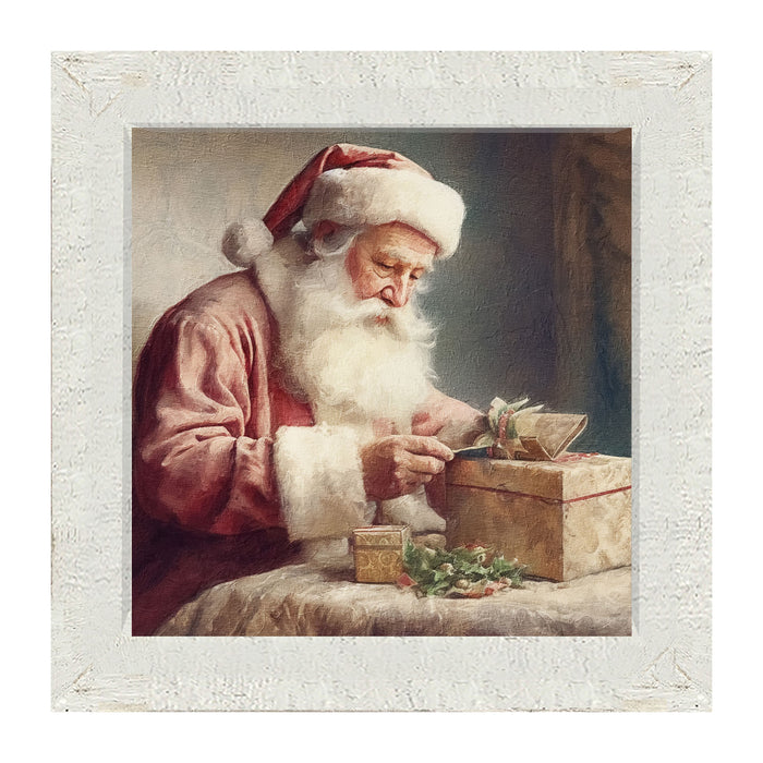 Old world Santa with gift