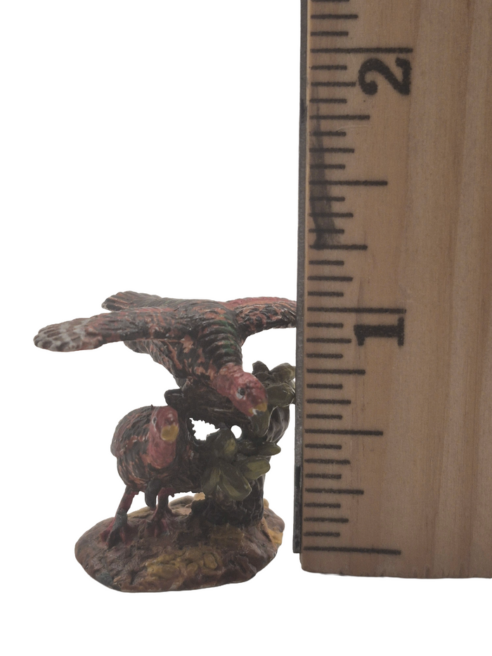 Painted Metal Figurine – 2 Turkeys