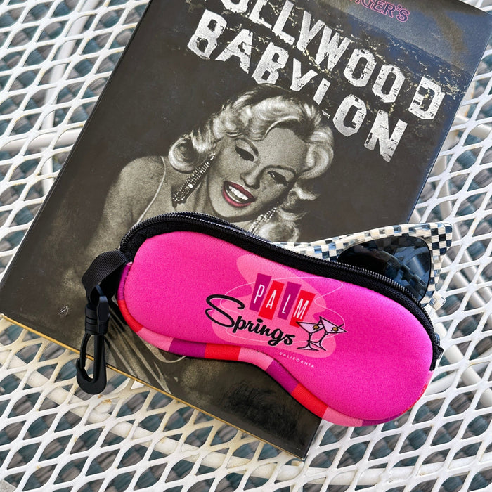 Palm Springs Pink Martini Design Neoprene Glasses Case - Pink - Destination PSP