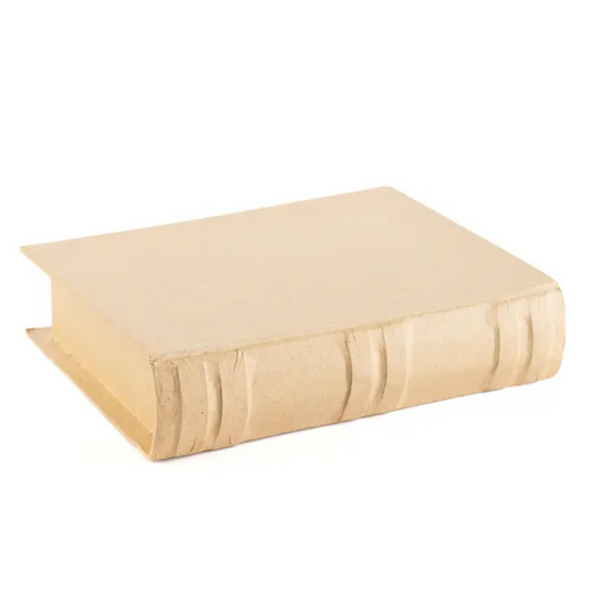 Paper Mache Book Box, 7.8" x 6" x 1.8", with Lid