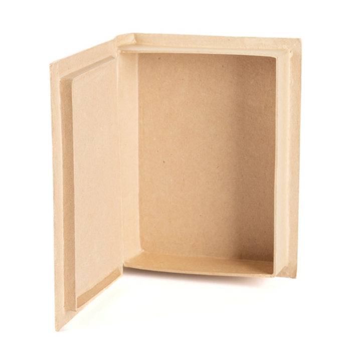 Paper Mache Book Box, 7.8" x 6" x 1.8", Interior View