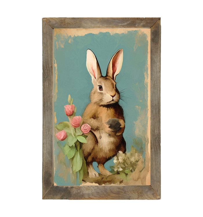 Pastel bunny with roses