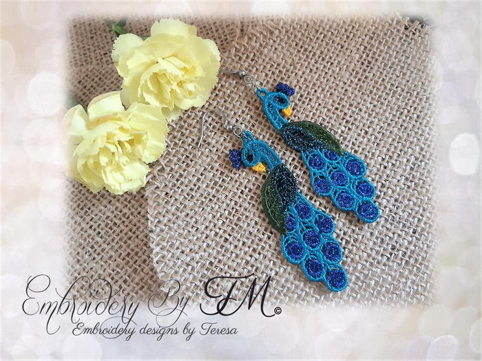 Peacock earrings No.1 / 4x4 hoop