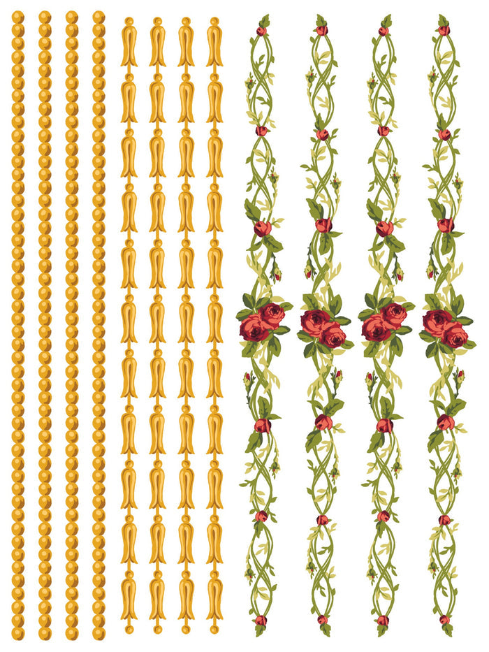 Petite Fleur Red Paint Inlay by IOD, Iron Orchid Designs