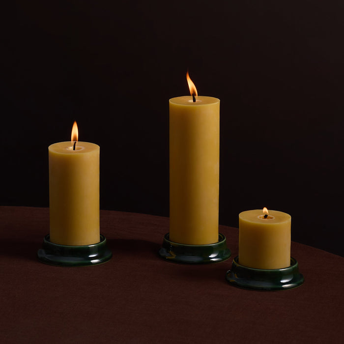 Pillar Candle Holder, Patina