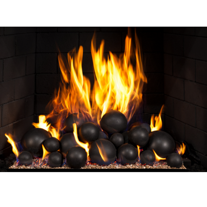 Real Fyre Epic Black Mixed Select Fyre Spheres Set with P45 ANSI Certified Pan Burners