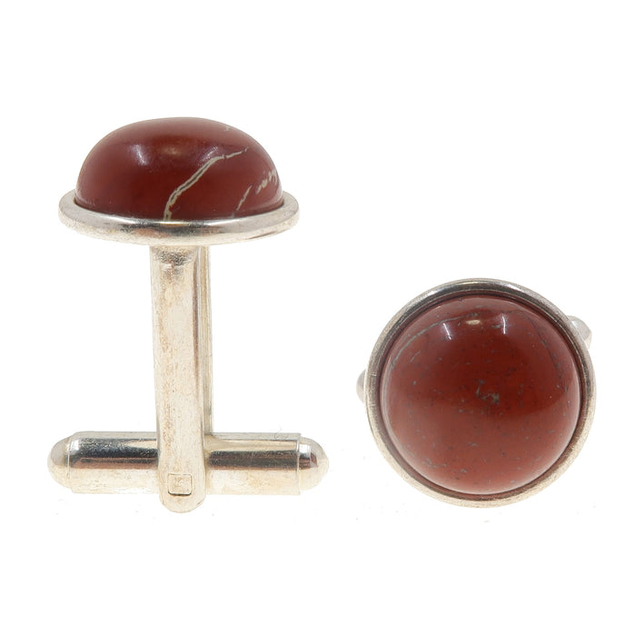 red jasper silver cufflinks for sale