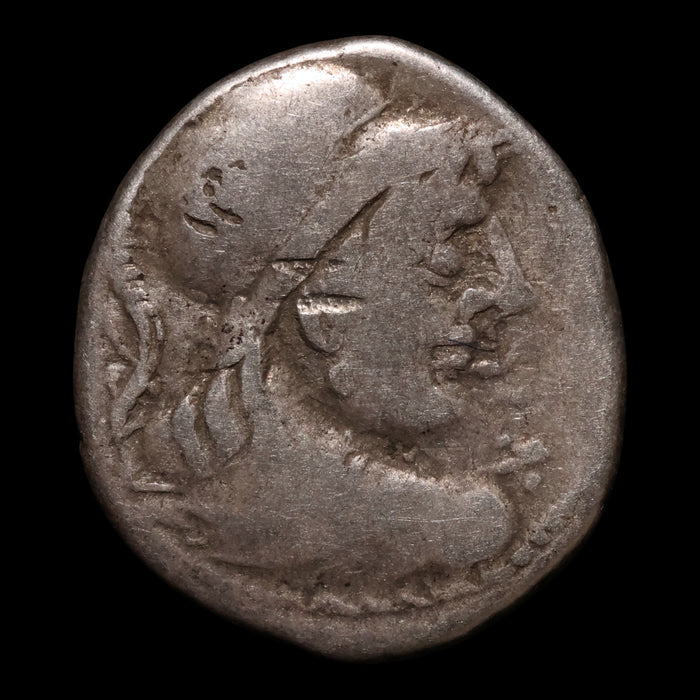 Roman Republic, Cn. Cornelius Lentulus Clodianus, AR Denarius, Mars (God of War) - 88 BCE - Roman Republic