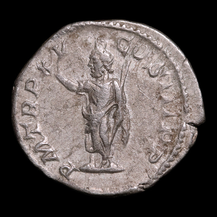 Rome, Emperor Caracalla, AR Denarius, Serapis (Sun God) - 212 CE - Roman Empire
