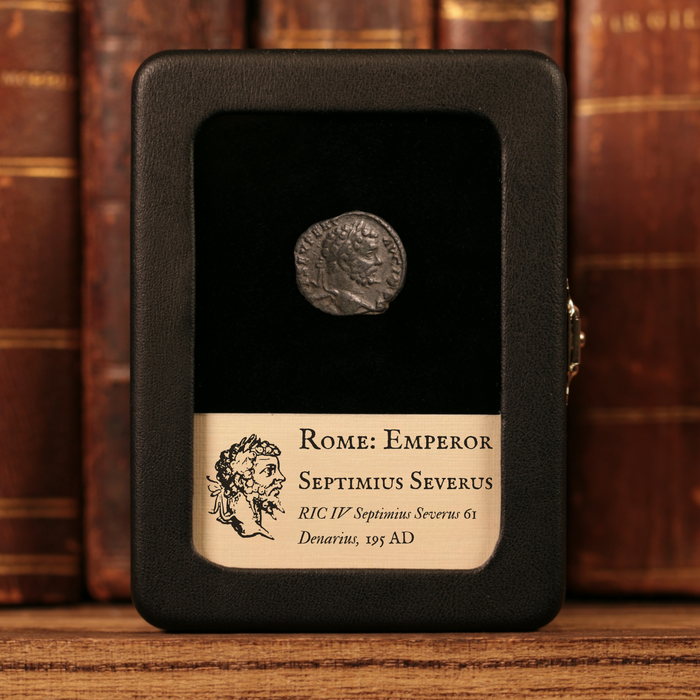 Rome, Emperor Septimius Severus, AR Denarius, Minerva (Goddess of Wisdom) - 195 CE - Roman Empire