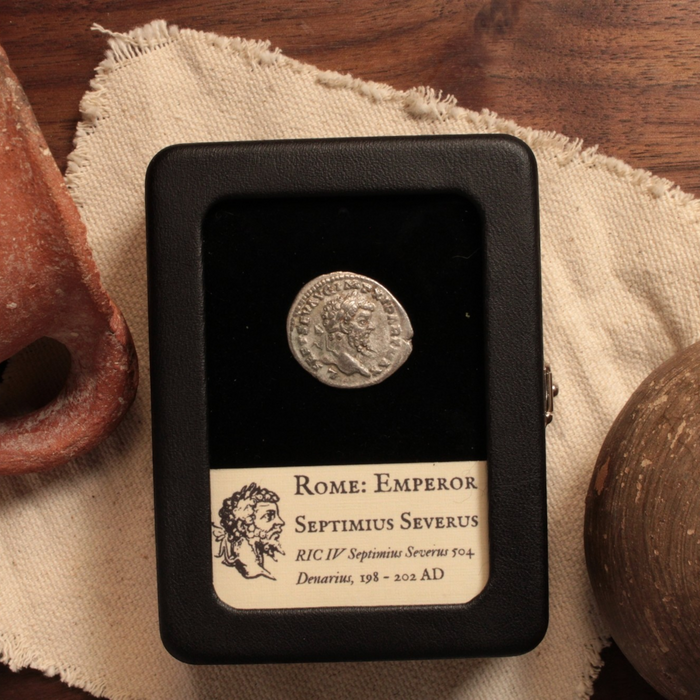Rome, Emperor Septimius Severus, Silver Denarius, Victory Reverse - 198 to 202 CE - Roman Empire