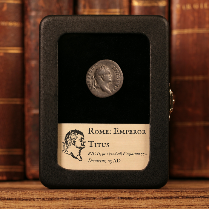 Rome, Emperor Titus, AR Denarius, Vespasian Reverse - 73 CE - Roman Empire