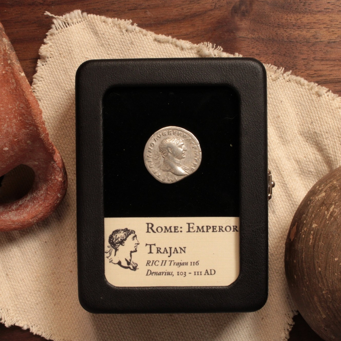 Rome, Emperor Trajan, Silver Denarius, Roma Reverse - 103 to 111 CE - Roman Empire