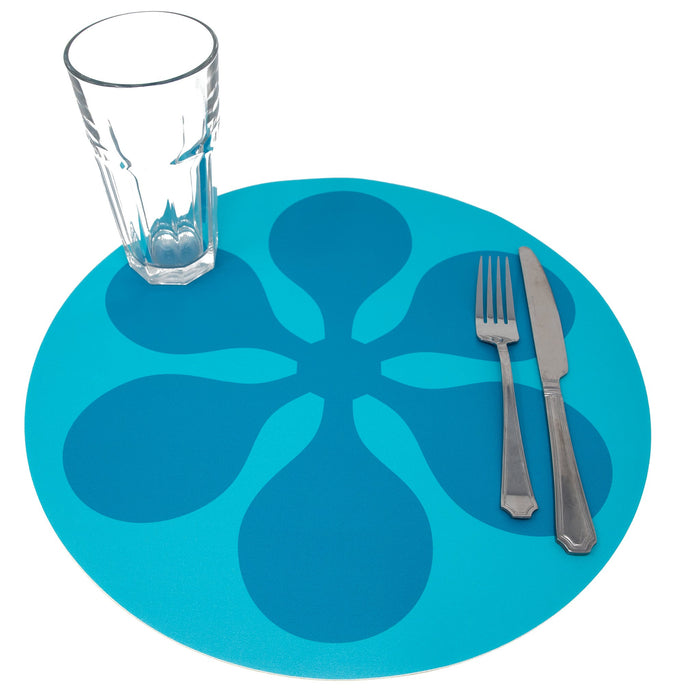 Round Modfest Vinyl Placemat - Aqua - Destination PSP