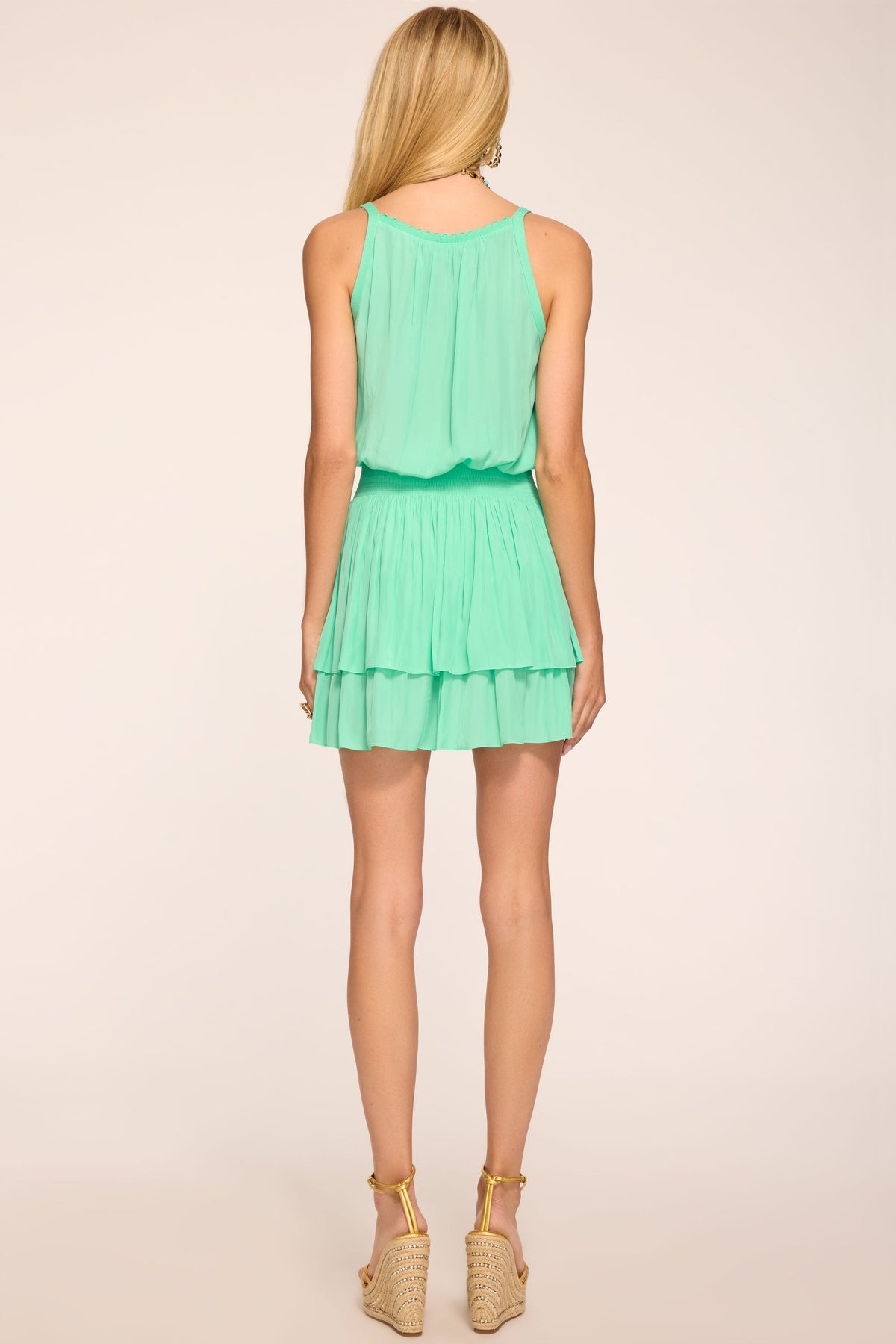 Evelynn Smocked Waist Mini Dress | JADE