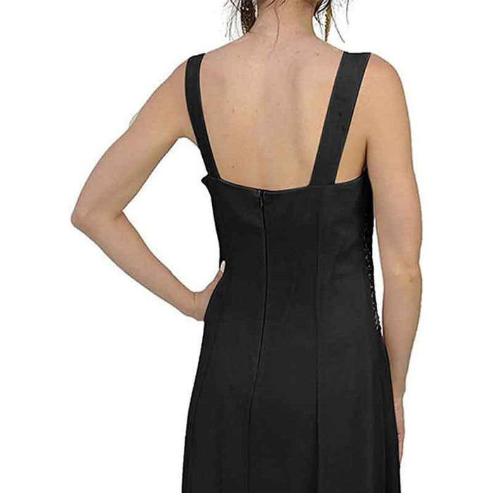 Elegant back view of a mother of the bride lace dress with jacket showcasing its sophisticated design