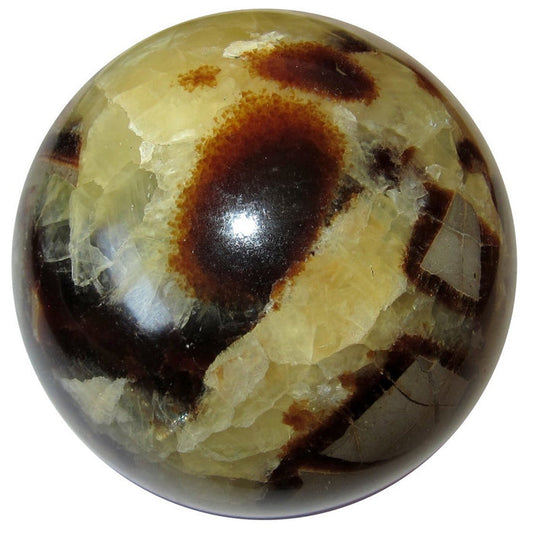 Septarian Sphere Mighty Dragon Stone Yellow Brown Crystal Ball