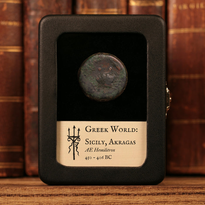 Sicily, City of Akragas, AE Hemilitron, Eagle & Crab - 450 to 406 BCE - Greek World