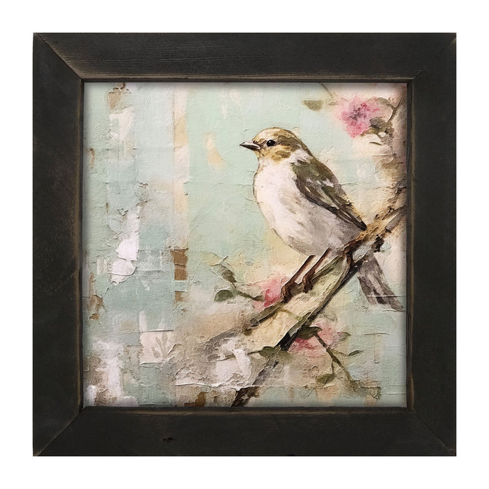 Small white-breasted bird - Framed Art