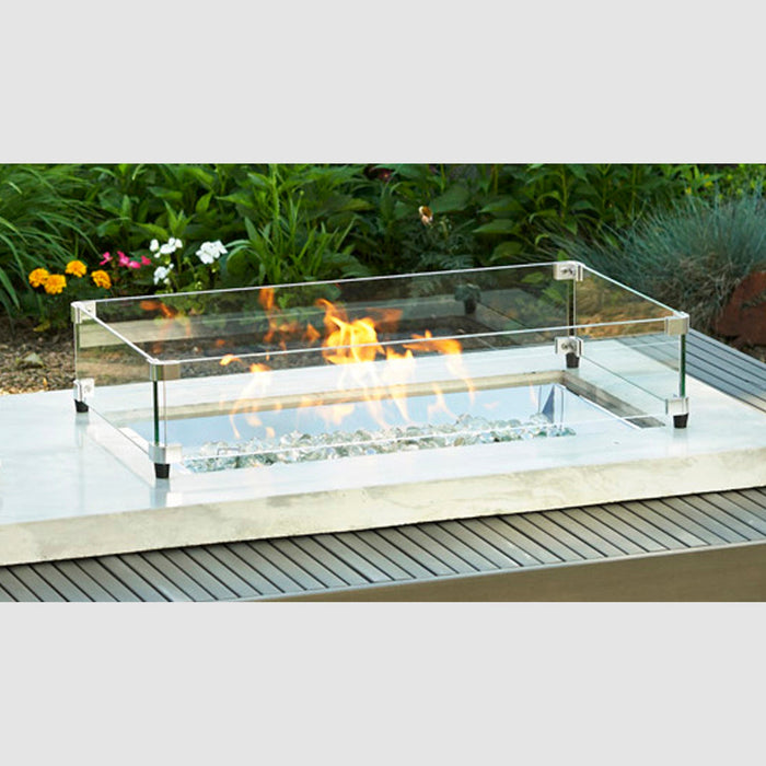 The Outdoor GreatRoom Rectangular Glass Wind Guard