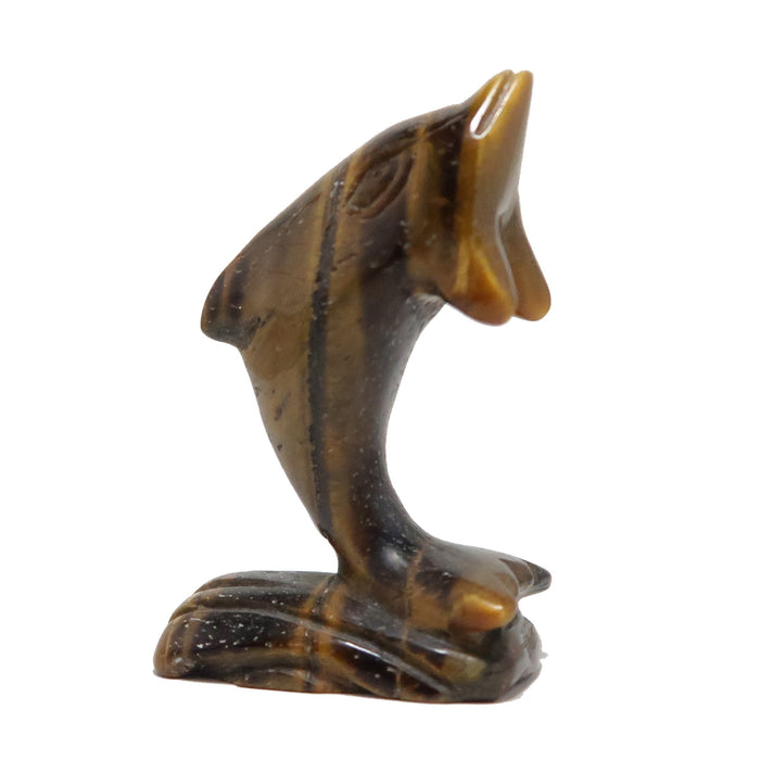 tigers eye dolphin figurine