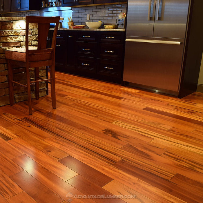 Tigerwood (Goncalo Alves, Muiracatiara, Brazilian Koa) Solid Flooring 0.75″ x 5″ Unfinished, $6.79/sqft - Advantage Lumber
