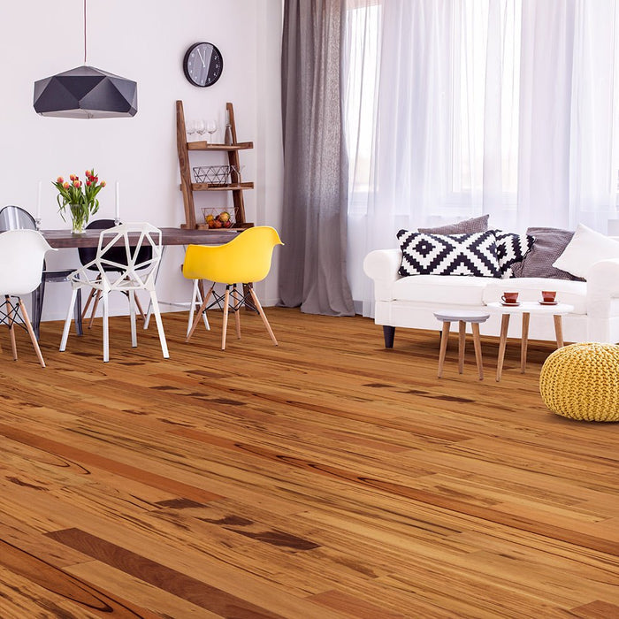 Tigerwood (Goncalo Alves, Muiracatiara, Brazilian Koa) Solid Flooring 0.75″ x 5″ Unfinished, $6.79/sqft - Advantage Lumber
