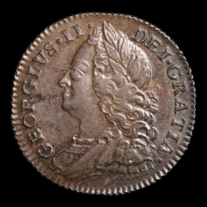United Kingdom, King George II, AR 6 Pence - 1758 CE - United Kingdom