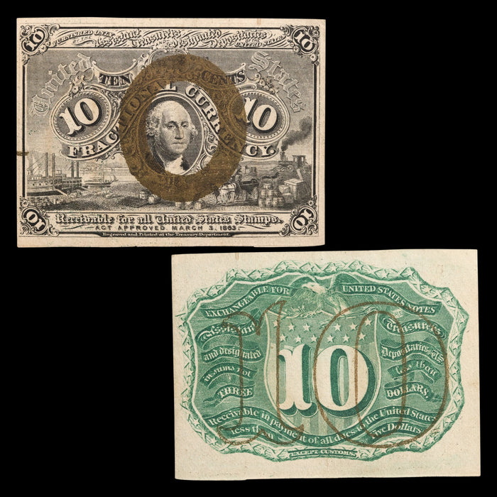 U.S. Fractional Currency, 10¢ Note, Second Issue - 1863 to 1867 CE - United States of America