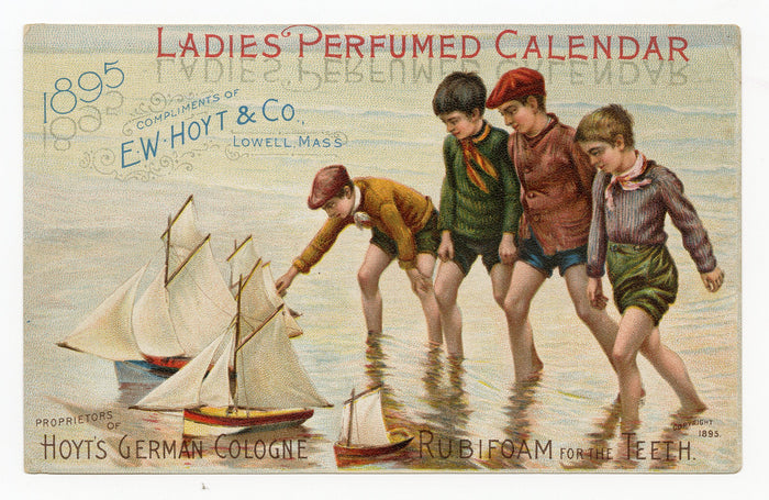 Victorian Hoyt's German Cologne Ladies Perfumed Calendar 1895