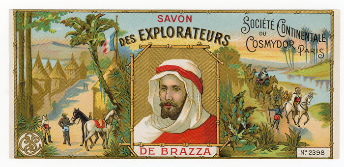 Vintage, Unused, French Art Deco SAVON DES EXPLORATEURS Soap Box Label