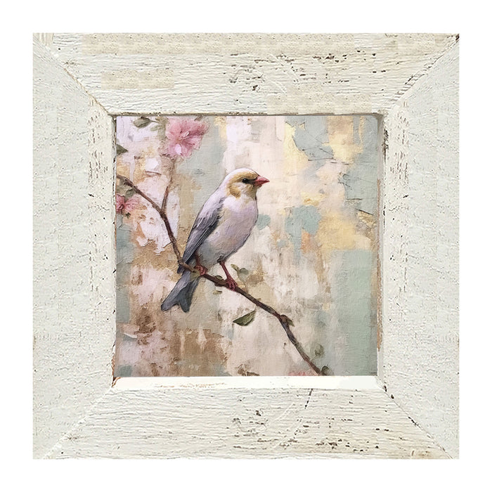White bird with blue wings - Framed Art