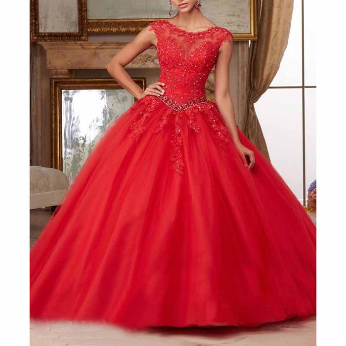 Women A Line Party Prom Dresses A line Formal Appliques Prom Ball Gown