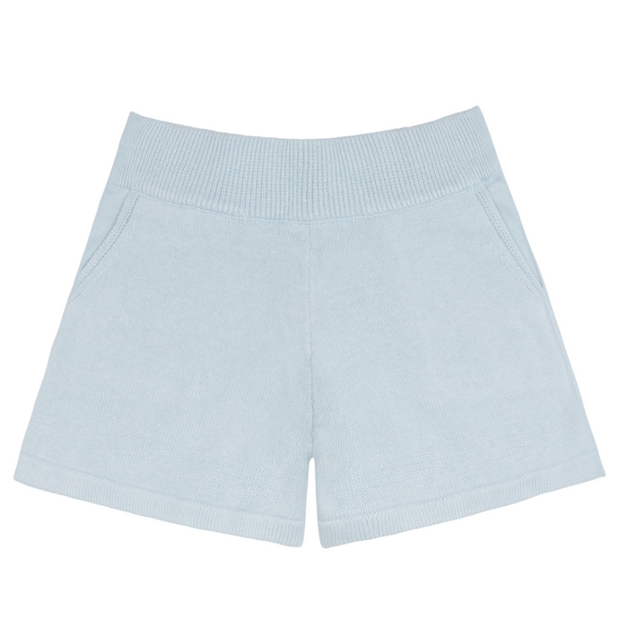 women's light blue knit short