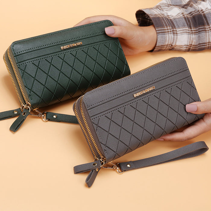 Women's Simple Double Zipper Multiple Card Slots Long Wallet 🇨🇳