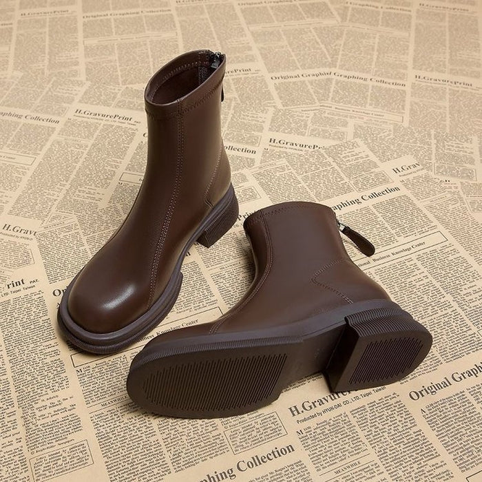 Women's Thick Heel Flat Ankle Boots 🇨🇳