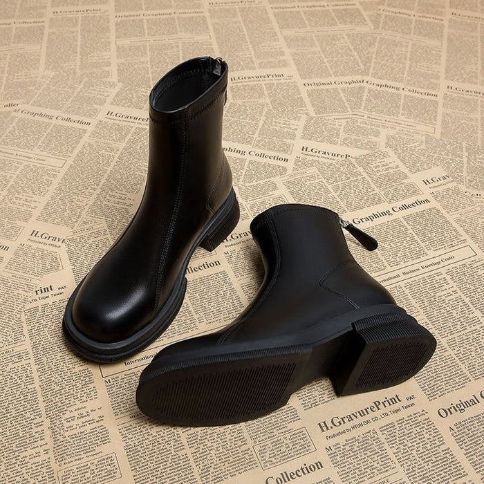 Women's Thick Heel Flat Ankle Boots 🇨🇳