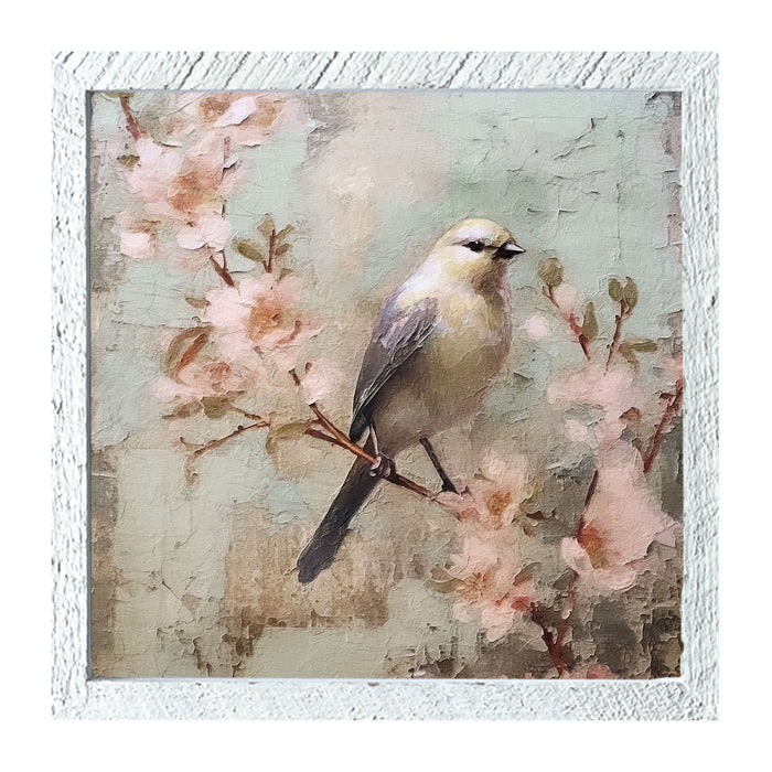 Yellow bird with blue wings