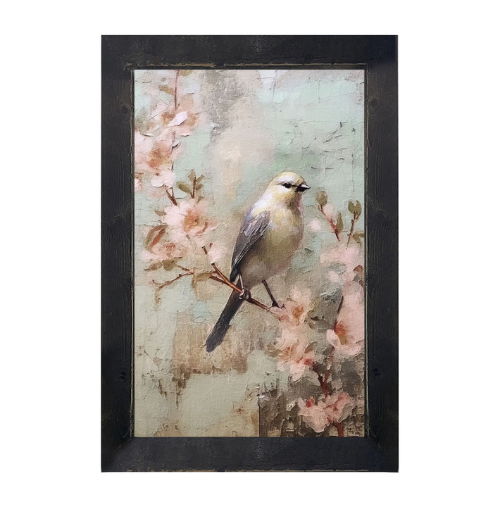 Yellow bird with blue wings