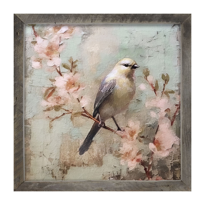 Yellow bird with blue wings